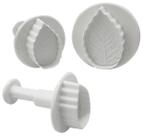 Ejetor folhas pequenas p/ doces 3 pçs - prime chef