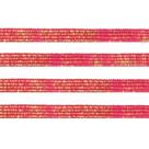 Elástico Chato Metalizado 7mm Pink com Ouro Marpax com 10m