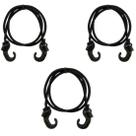 Elástico Extensor Estique 1,0mt p/ Carrinho e Bike Com Ganchos de Plástico - 03 unidades