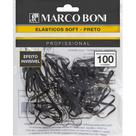 Elástico para Cabelo com 100 unidades Preto Marco Boni