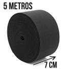 Elastico Preto Reforçado Largo 7 cm Com 25 Metros de Comprimento