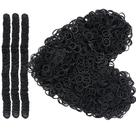 Elásticos de borracha AIWOQI 2000 peças pretos, mini, diâmetro 13 mm