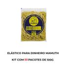 Elasticos de borracha liguinha dinheiro mamuth 100g kit 50un