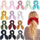 Elásticos de cabelo Aileam Bow Bunny Ears Silk 14 peças para mulheres