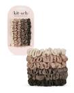 Elásticos de cabelo, cetim kitsch para mulheres, 6 peças, design de eucalipto Elásticos de cabelo, cetim kitsch para mulheres, 6 peças, design de eucalipto