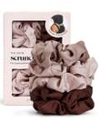 Elásticos de Cabelo Kitsch Satin para Mulheres - Pacote com 5 Peças (Cameo)