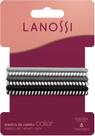Elásticos de Cabelo Lanossi Daily Silver 6 Unidades Cor Cinza Acessório Capilar Alta Fixação Uso Diário