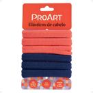 Elásticos De Cabelo Proart Cor Azul e Laranja Ec19b