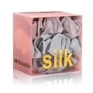 Elásticos de seda para cabelos, gravatas de cabelo 100% seda amoreiracinza prateado, cinza escuro, rosa