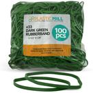 Elásticos PlasticMill Verde Escuro Tamanho 33 (8,9 x 0,3 cm) Pacote com 100