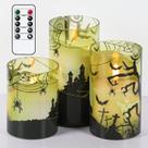 Eldnacele Halloween Flameless LED Candles, pacote com 3 unidades