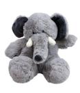 Elefante Cinza Sentado 20cm Pelúcia Infantil
