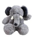 Elefante Cinza Sentado 20cm - Pelúcia