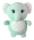 Elefante De Pelúcia Azul Bebe Safari Plush Olho Bordado 22Cm