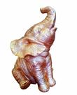 Elefante Decor De Resina Com Tromba Levantada 18cm
