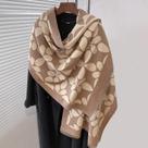 Elegante Cachecol De Pashmina Jacquard Para Mulheres, Quente E Grosso, Dupla Face, Resistente Ao
