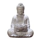 Elegante estátua de Buda com lótus, suporte de vela de resina