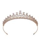 Elegante tiara de flores de zircão para noivas, corvo de casamento banhado a ouro