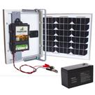 Eletrificador De Cerca Rural Solar 0,3j 45km C/ Placa 10w E Bateria