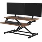 Elevador de mesa VIVO com altura ajustável 81 cm em nogueira escuro/preta