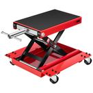 Elevador de motocicleta VIVOHOME 500 kg de plataforma larga em aço com Dolly Red