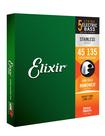 Elixir de cordas de baixo para baixo elétrico de 5 cordas