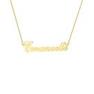 EMANUELLE COLAR DE NOME FOLHEADO A OURO 18k