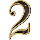 Emave Numero Colonial Preto/Dourado N.2 - Kit C/10 Pc Emave Numero Colonial Preto/Dourado N.2 - Kit C/10 Pc