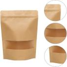Embalagem 10x15cm Stand Up Pouch Kraft Zip Lock Visor C/50un