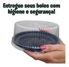 Embalagem Bolo Torta Jumbo Bipack Bp80 Preta Cx Com 15 Cristal