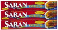 Embalagem de plástico Saran Premium, 100 pés, pacote com 3