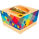Embalagem Descartável de Festa Junina pra Hamburguer Artesanal 25 Caixa Box de Papel Xadrez com Bandeirinhas 11,5 cm