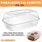 Embalagem Galvanotek GA20 Para bolos, doces, salgados Retangular alta 50 unid