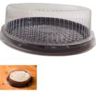 Embalagem H56 para Tortas e Bolos Redondos Base Preta Tampa Média. Caixa com 25 Unidades