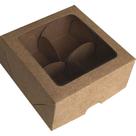 Embalagem para Doces KRAFT 9,2X9,2X3 4 Unidades PCT com 10