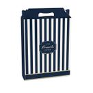 Embalagem para Presente Caixa Tipo Maleta Retangular Vertical Modelo Royal Tons Azul P 15x6x18 cm