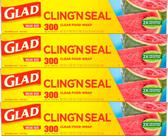 Embalagem plástica para alimentos Glad Cling N Seal 300m² - pacote com 4 Embalagem plástica para alimentos Glad Cling N Seal 300m² - pacote com 4