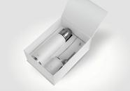 EMBALAGEM PREMIUM PARA PRESENTE - KIT Mate - Térmica 1L Rig + Cuia Ximba + Bomba - Branco