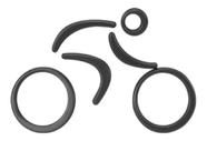 Emblema Adesivo Alto Relevo 3d em Abs Ciclista Bike Preto