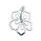 Emblema Adesivo Alto Relevo 3d Folha de Hibisco Cromado