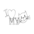 Emblema Adesivo Alto Relevo 3d I Love My Cat Gato Cromado