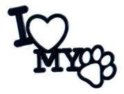 Emblema Adesivo Alto Relevo 3d I Love My Dog Preto