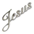 Emblema Adesivo Alto Relevo 3d Jesus Manuscrito Cromado