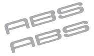 Emblema Adesivo Compatível Kawasaki ABS Prata Par