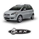 Emblema Adesivo Flex Linha Fiat Cromado Resinado Preto
