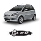 Emblema Adesivo Flex Linha Fiat Cromado Resinado Preto