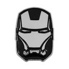Emblema Adesivo Homem De Ferro Cromado C/ Preto 3 cm x 4,5 cm