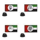 Emblema de lapela, bandeira dos Emirados Árabes Unidos com figuras de desenhos animados dos Emirados Emblema de lapela, bandeira dos Emirados Árabes Unidos com figuras de desenhos animados dos Emirados