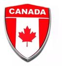 Emblema Escudo Bandeira Canada Cromado Com Resina 6,3cm X 4,02 Cm