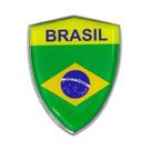 Emblema Escudo Brasil com Moldura Cromada Marçon
